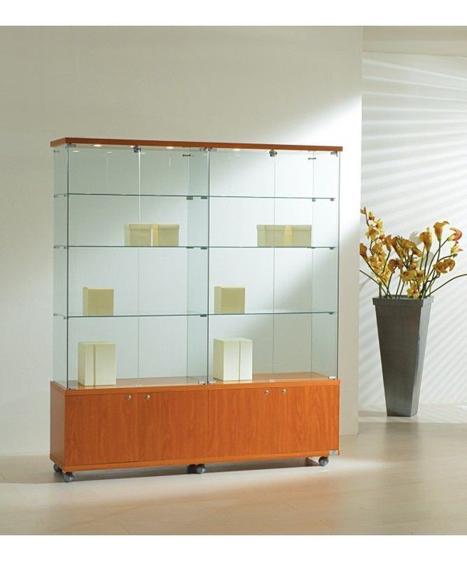 Vitrina 181 x 157 x 40 cm. 2 módulos, buck, 6 estantes y luz