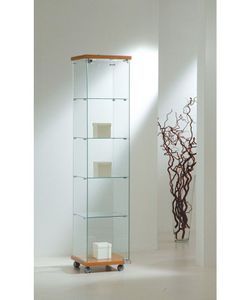 Vitrina 181 x 40 x 40 cm. 4 estantes. Con luz.