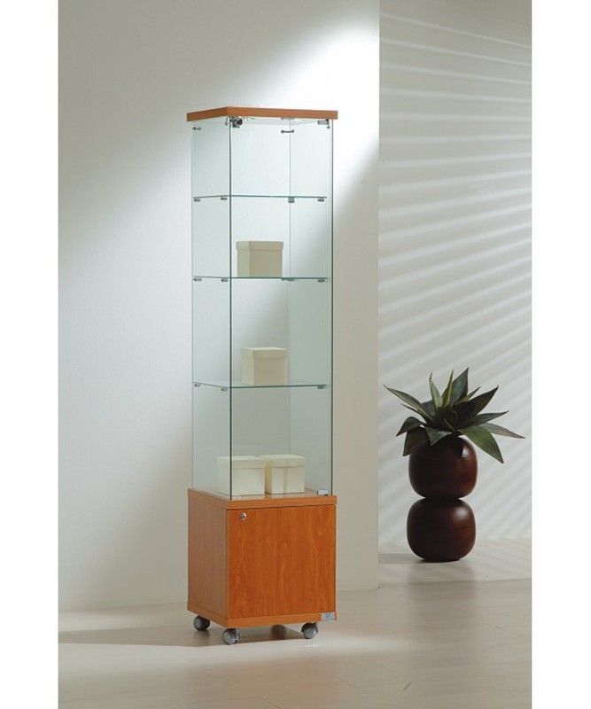 Vitrina 181 x 40 x 40 cm. Buck, 3 estantes y luz