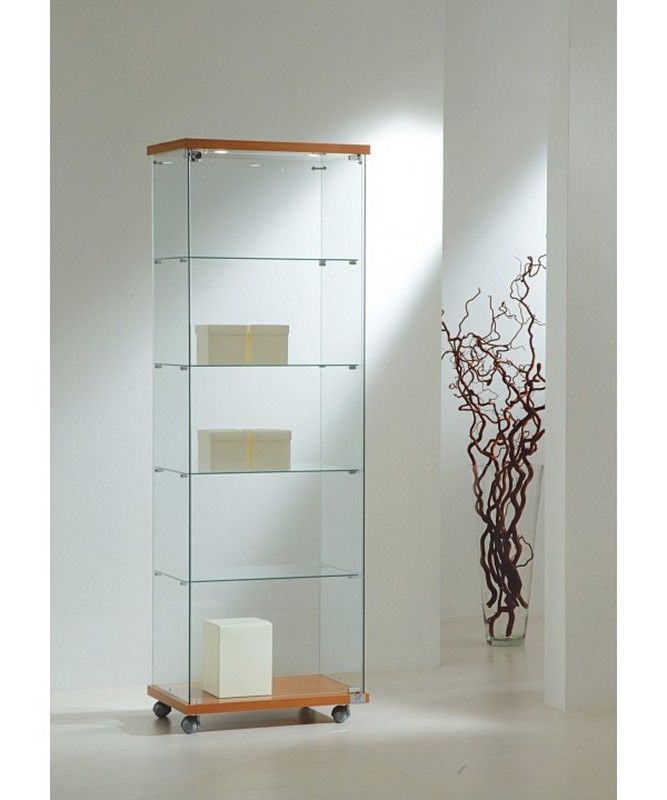 Vitrina 181 x 60 x 40 cm. 4 estantes. Con luz