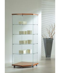 Vitrina 181 x 68 x 68 cm. Angular, 4 estantes, con luz