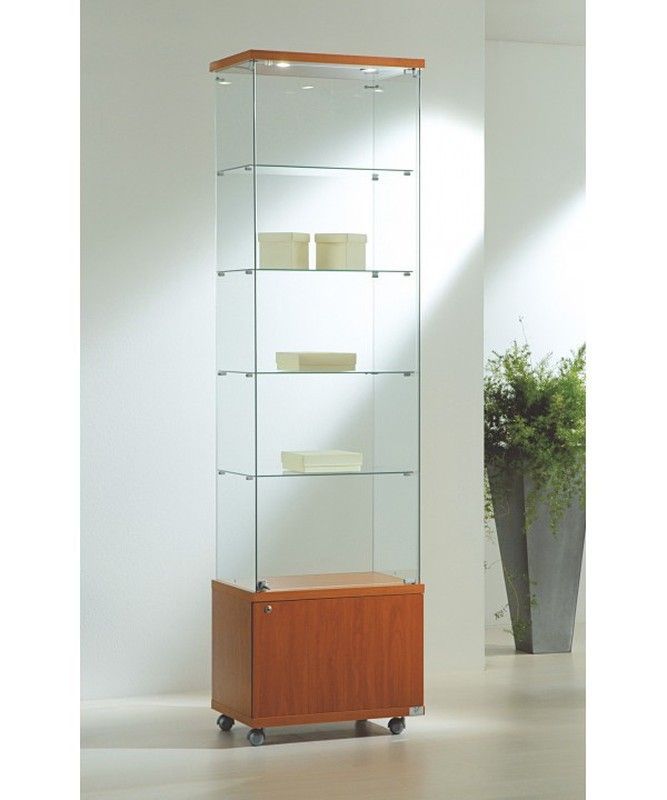 Vitrina 220 x 60 x 40 cm. Buck, 4 estantes y luz