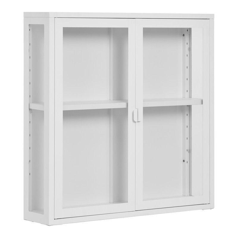 Vitrina colgante, 80 x 18 x 80 cm, de acero en blanco | Colección  Brisbane