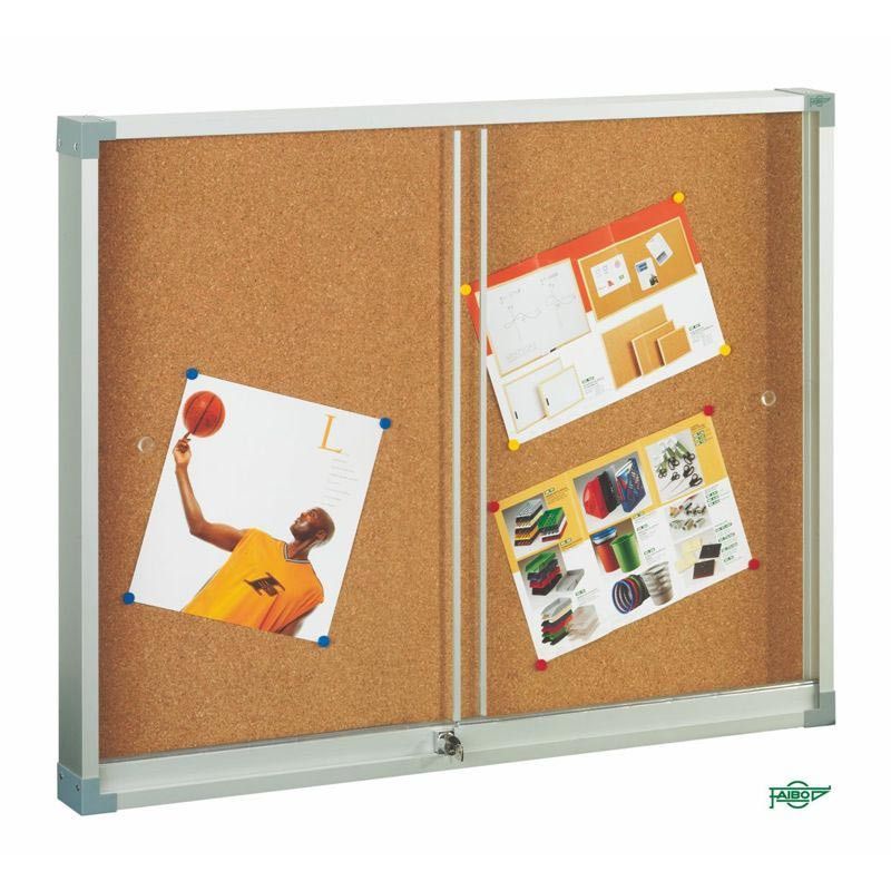 Vitrina corcho con puertas 90x120cm Faibo