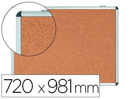 Vitrina de anuncios bi-office fondo corcho de interior marco de aluminio 720x981 mm