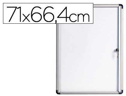 Vitrina de anuncios bi-office fondo magnetico extraplana de interior 710x664 mm