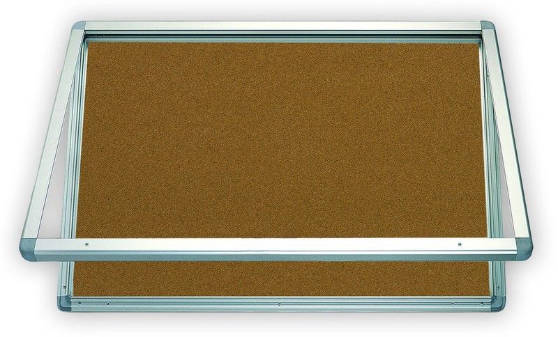 Vitrina de exterior / interior. Fondo corcho natural