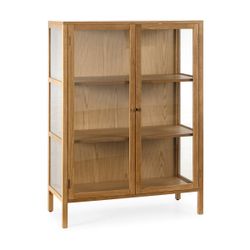 Vitrina de madera en color roble, 90 x 40 x 126 cm | Ceci