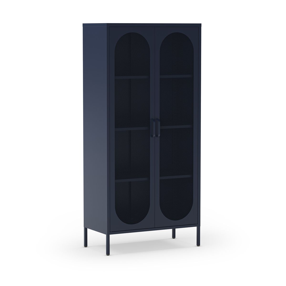 Vitrina de metal en azul, 80 x 40 x 170 cm | Diora