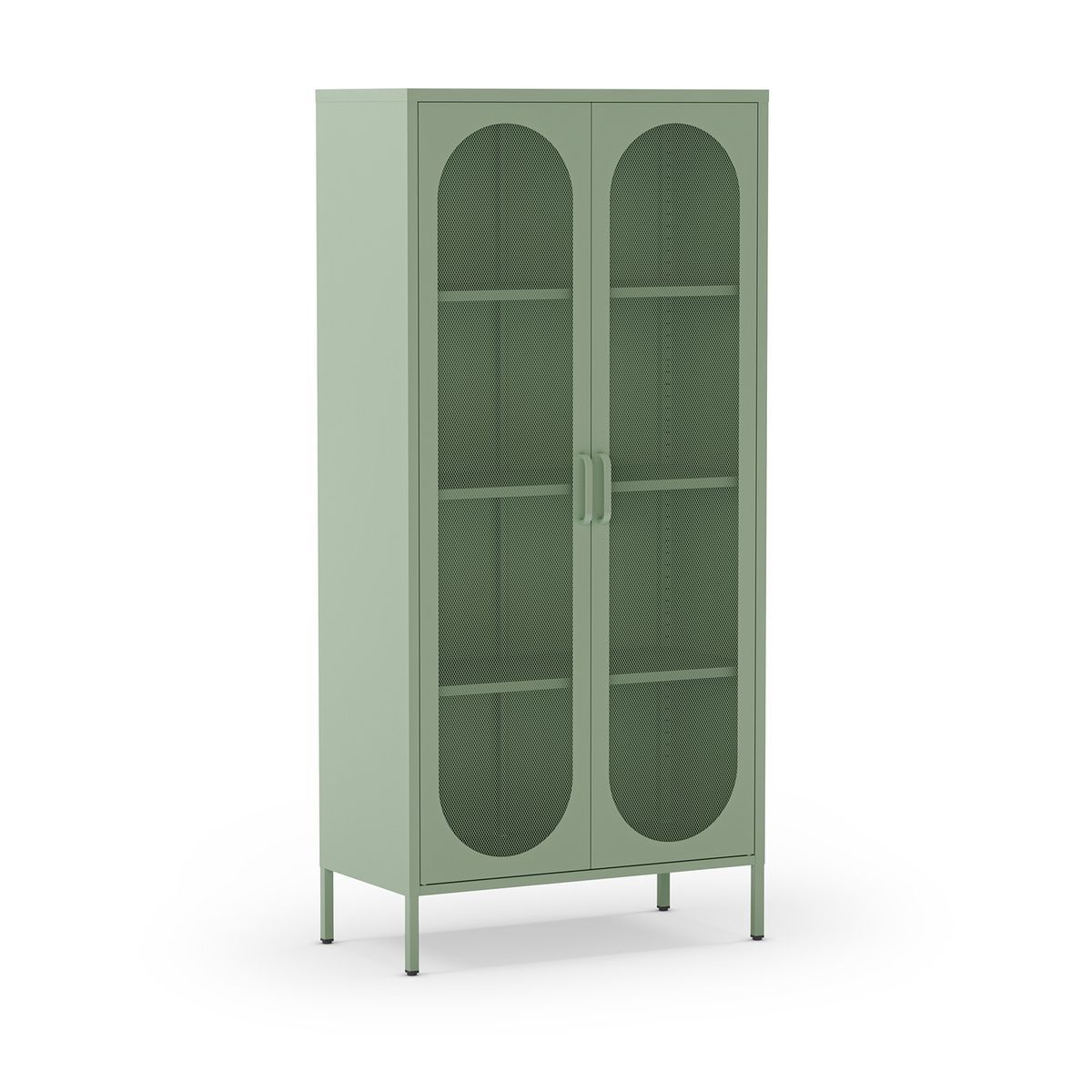 Vitrina de metal en verde menta, 80 x 40 x 170 cm | Diora