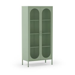 Vitrina de metal en verde menta, 80 x 40 x 170 cm | Diora