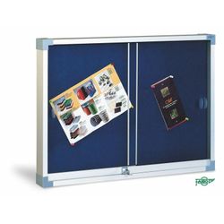 Vitrina Faibo corcho tapizado azul puertas metacrilato 60x80cm