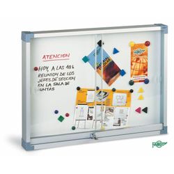 Vitrina magnética con puerta corredera 100x150cm Faibo