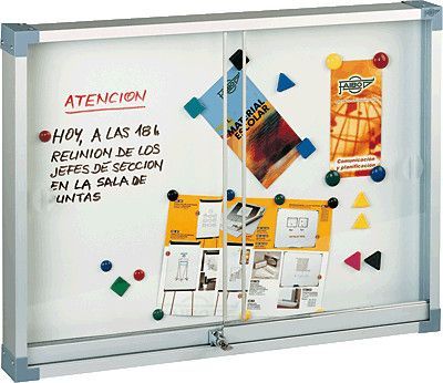 Vitrina magnética con puerta corredera 80x100cm Faibo
