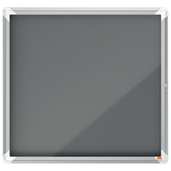 Vitrina NOBO Premium Plus de fondo de fieltro 6xA4, gris
