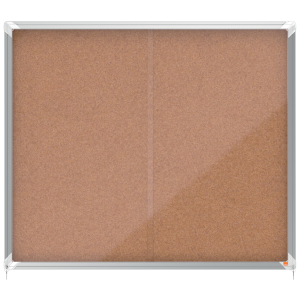 Vitrina NOBO Premium Plus de puerta corredera fondo de corcho 15 x A4 hojas