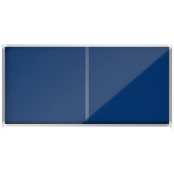 Vitrina NOBO Premium Plus de puerta corredera fondo de fieltro 27xA4 hojas, azul