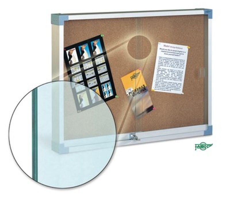 Vitrina para anuncios, estructura de aluminio, 60X80 cm. (Puertas de cristal de seguridad)
