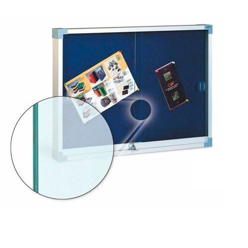 Vitrina tapizada puertas de cristal de seguridad 90x120 cm