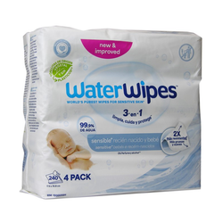 WaterWipes Bio Toallitas de Bebé Pack 4×60 – Piel ultra Sensible