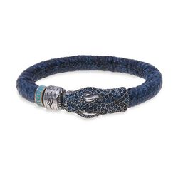 WB268A Pulsera PLATADEPALO mujer serpiente piel de color azul