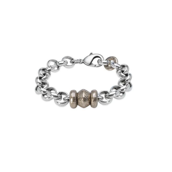 WB286X Pulsera Plata de Palo Hombre Yuba de Plata 925 y bronce