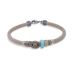 WB313X Pulsera PLATA DE PALO de mujer con turquesa