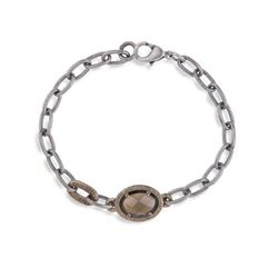WB324X Pulsera Plata de Palo piedra cuarzo fumé