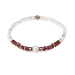WB369X Pulsera Plata de Palo modelo ZULEM de bolas para mujer turquesa blanca, jaspe y bronce