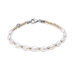 WB393X Pulsera PLATA DE PALO colección Bastina de perlas para mujer discreta y elegante