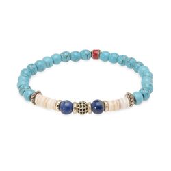 WB396A Pulsera PLATA DE PALO para mujer bonita elegante deslumbrante de turquesas y lapislázuli
