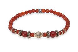 WB465O-1 Pulsera Plata de Palo de bronce, cornalina y circonitas colección Mina que te da energía y vitalidad