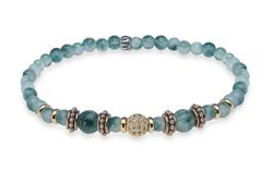 WB465V-1 Pulsera PLATA DE PALO de bronce, ágata y circonitas modelo Yulai elegante y con personalidad