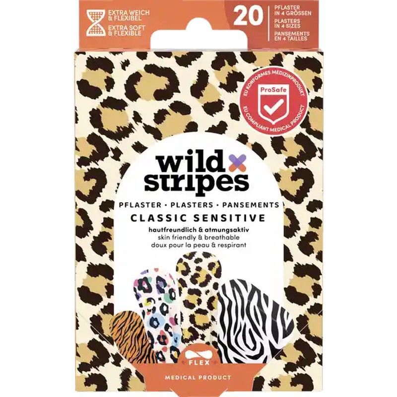 Wild Stripes Apósitos de Plastico Impermeables Animal Print 20 Unidades