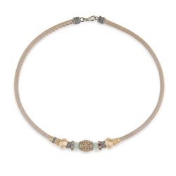 WN076X Collar Plata de Palo mujer de cuero colección Marche