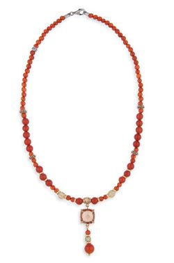 WN231O Collar Plata de Palo mujer de bronce, cornalina y circonitas colección Mina con vitalidad y energía