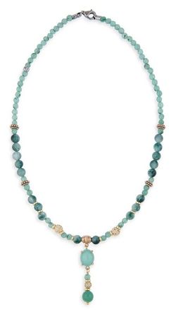 WN231V Collar Plata de Palo de bronce, ágata y circonitas colección Yulai actual y moderno