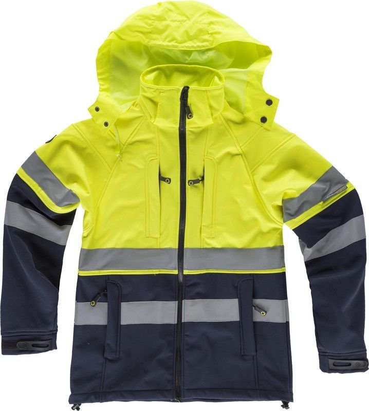 Workshell combinado con alta visibilidad Marino Amarillo