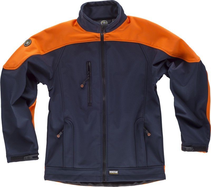 Workshell combinado con alta visibilidad Marino / Naranja
