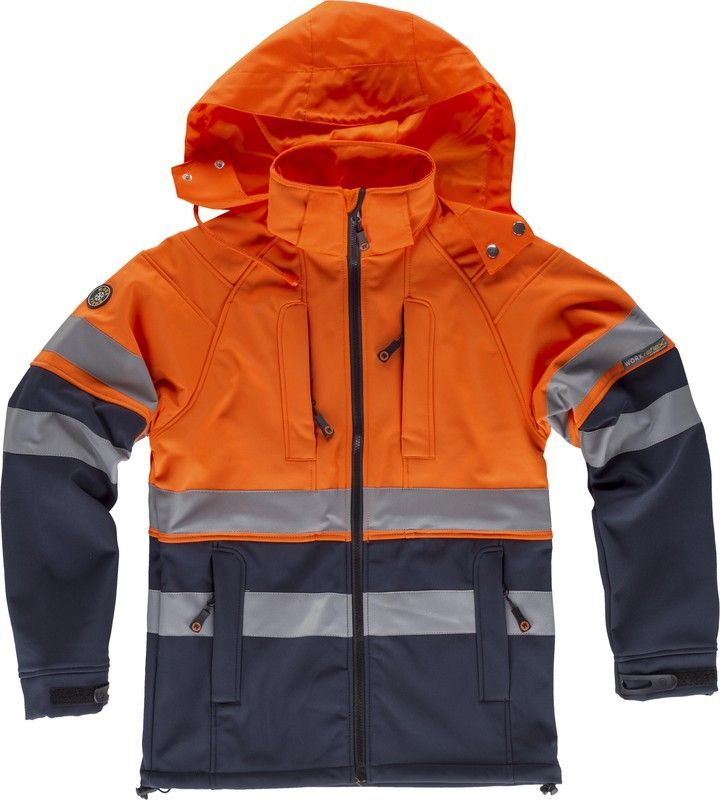 Workshell combinado con alta visibilidad Marino Naranja