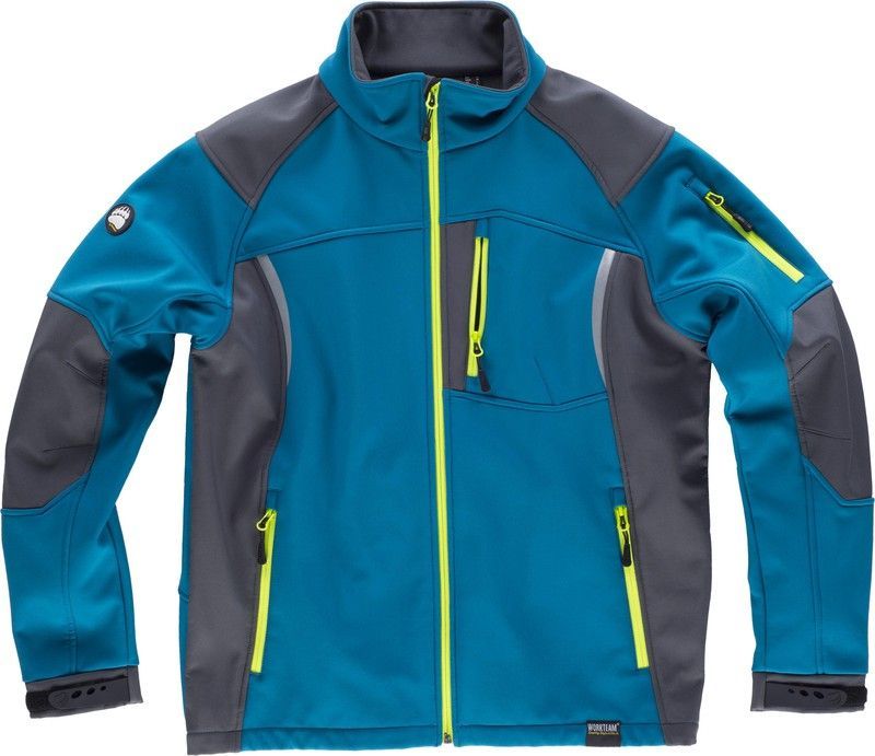 Workshell combinado con detalles reflectantes, un bolsillo en pecho, manga y dos laterales AZAFATA GRIS