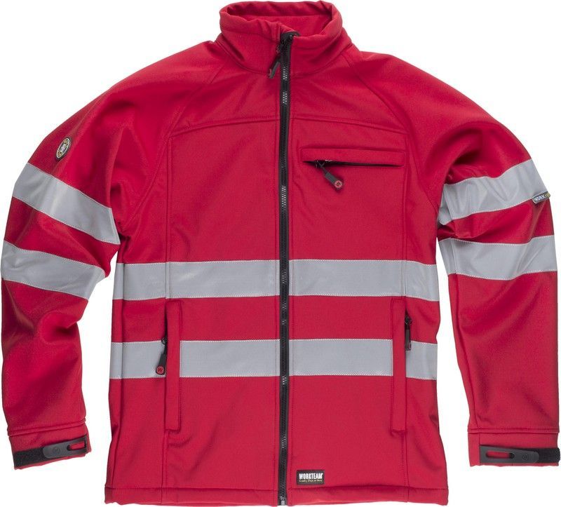 Workshell con 2 cintas reflectantes Rojo