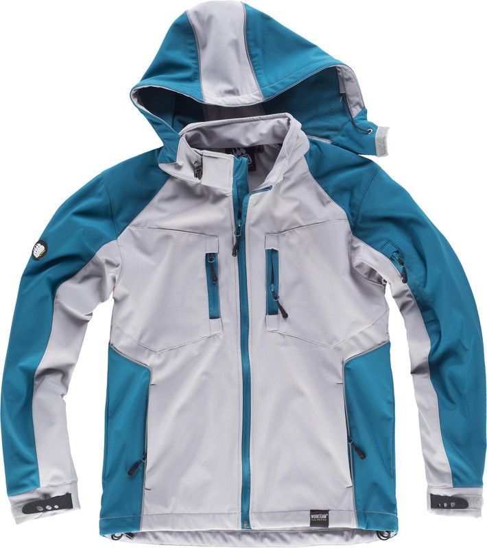 Workshell con cierre de cremallera Gris Claro / Azafata