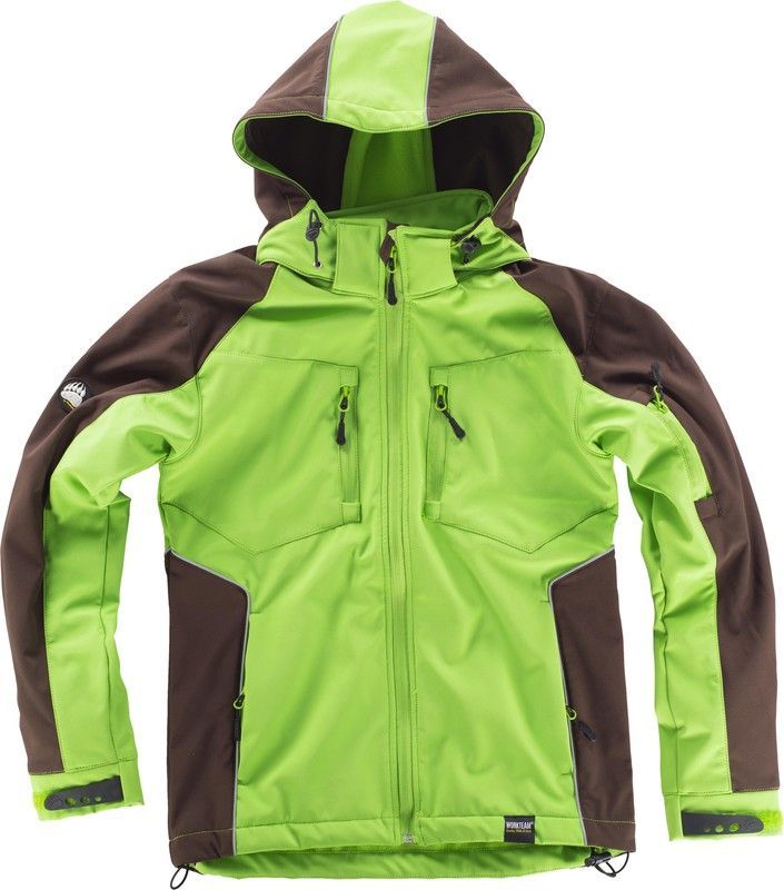 Workshell con cierre de cremallera multibolsillos Verde / Lima / Marron