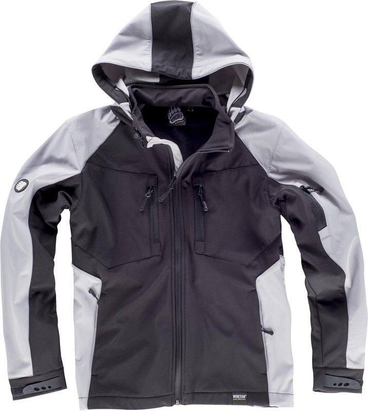 Workshell con cierre de cremallera  Negro / Gris Claro