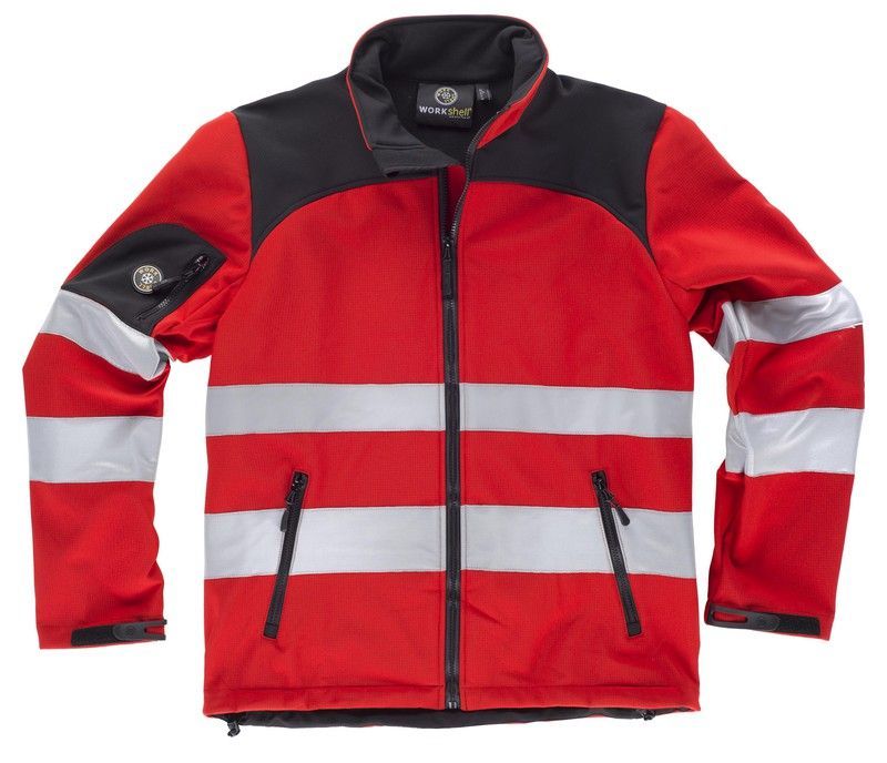 Workshell con cintas reflectantes  Rojo / Negro