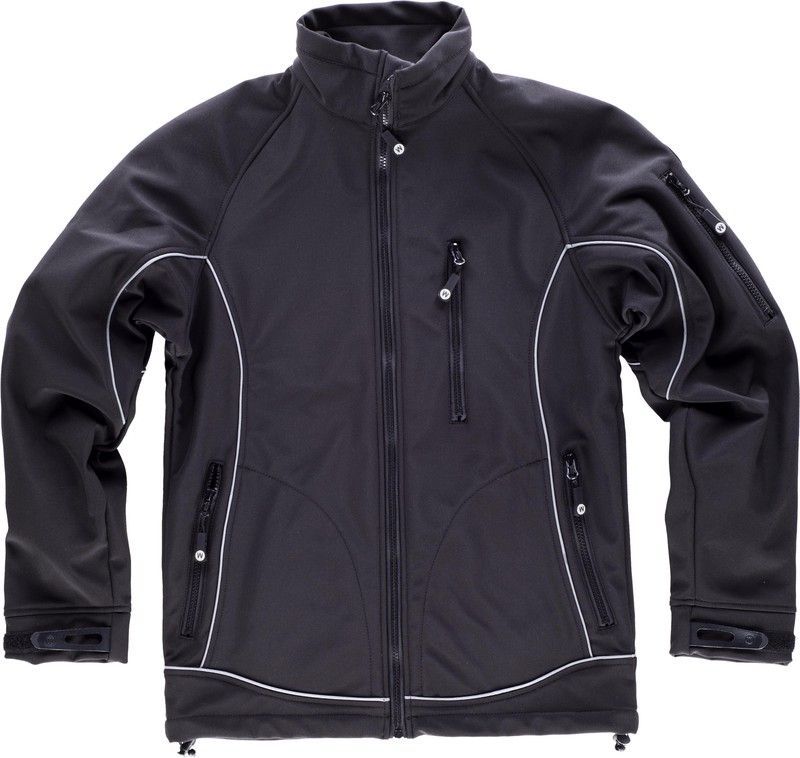 Workshell con cordón reflectante Negro