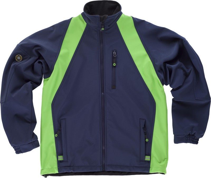 Workshell con refuerzo en codos Marino / Verde Flúor