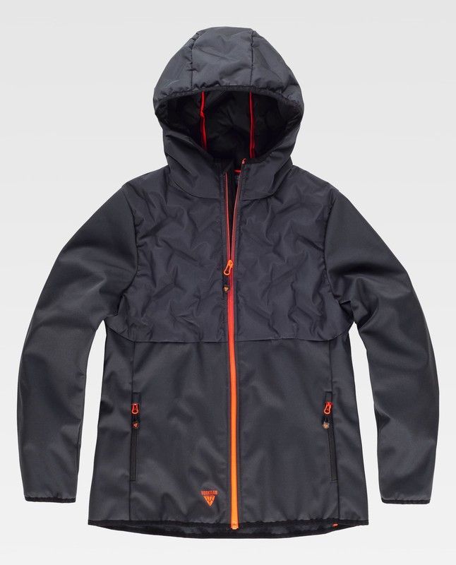 Workshell de color Gris Ocuro+Naranja Fluor