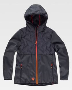 Workshell de color Gris Ocuro+Naranja Fluor